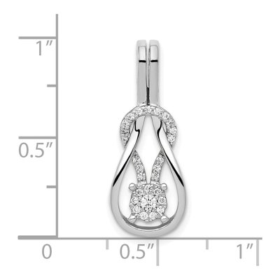 14K White Gold 1/6 ct tw Diamond Knot Slide Pendant – view 4