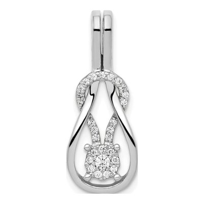 14K White Gold 1/6 ct tw Diamond Knot Slide Pendant
