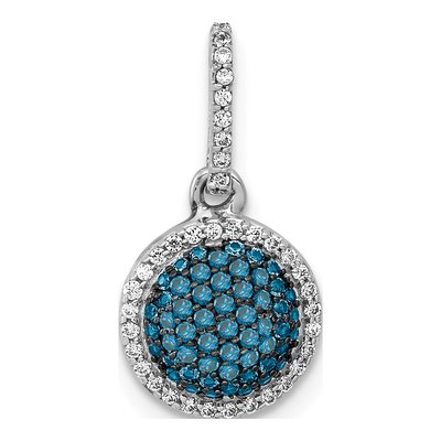 14K White Gold 1/3 ct tw Diamond Halo Pendant