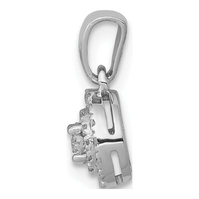 14K White Gold 1/4 ct tw Diamond Halo Cluster Pendant – view 3