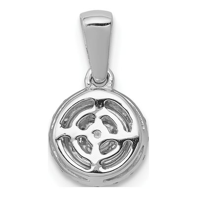 14K White Gold 1/4 ct tw Diamond Halo Cluster Pendant – view 4