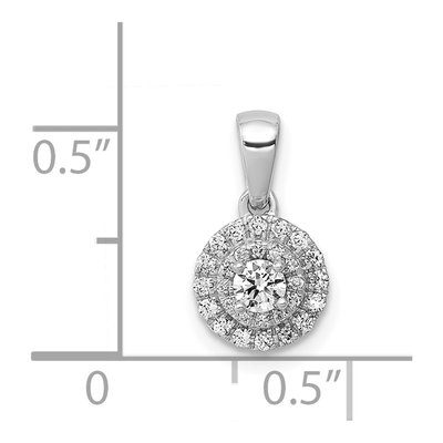 14K White Gold 1/4 ct tw Diamond Halo Cluster Pendant – view 5