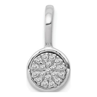 10K White Gold 1/10 ct tw Diamond Circle Cluster Pendant