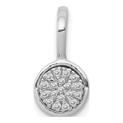 14K White Gold 1/10 ct tw Diamond Round Cluster Pendant