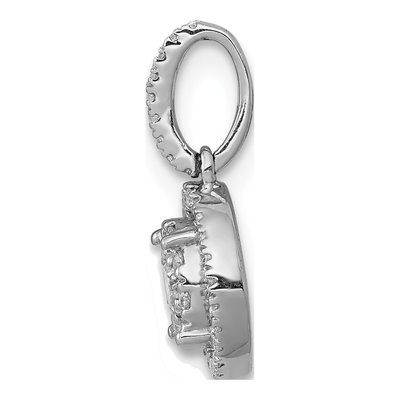 14K White Gold 1/4 ct tw Diamond Round Halo Cluster Pendant – view 3