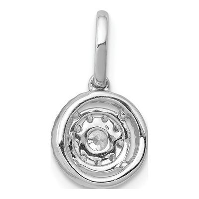 14K White Gold 1/4 ct tw Diamond Round Halo Cluster Pendant – view 4