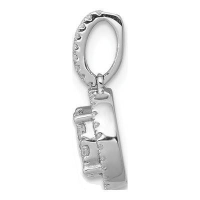 14K White Gold 1/3 ct tw Diamond Halo Pendant – view 2