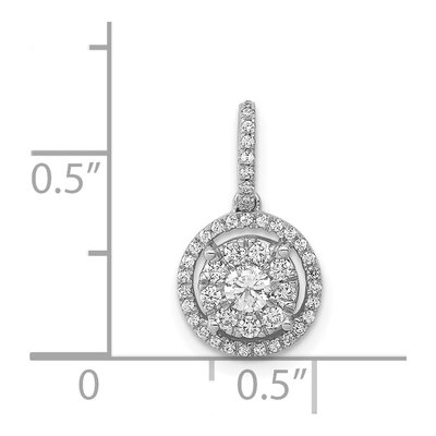 14K White Gold 1/3 ct tw Diamond Halo Pendant – view 4