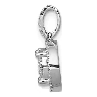 14K White Gold 1/2 ct tw Diamond Round Halo Cluster Pendant – view 2