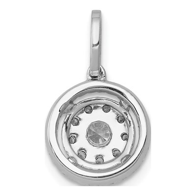 14K White Gold 1/2 ct tw Diamond Round Halo Cluster Pendant – view 3