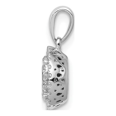 14K White Gold 1/3 ct tw Diamond Halo Cluster Pendant – view 2