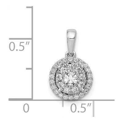 14K White Gold 1/3 ct tw Diamond Halo Cluster Pendant – view 4