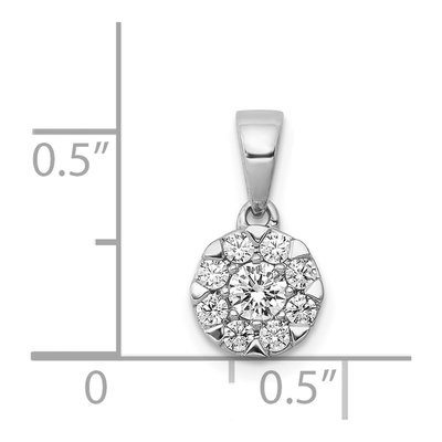 14K White Gold 1/3 ct tw Diamond Round Halo Pendant – view 5