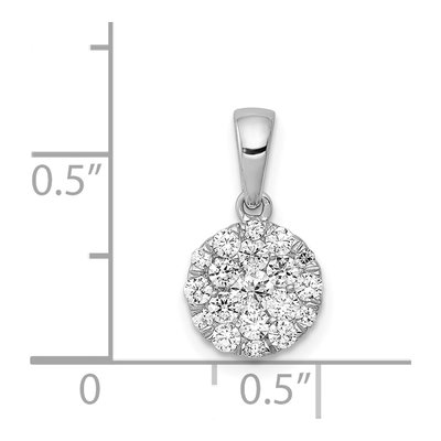 14K White Gold 1/2 ct tw Diamond Cluster Pendant – view 5
