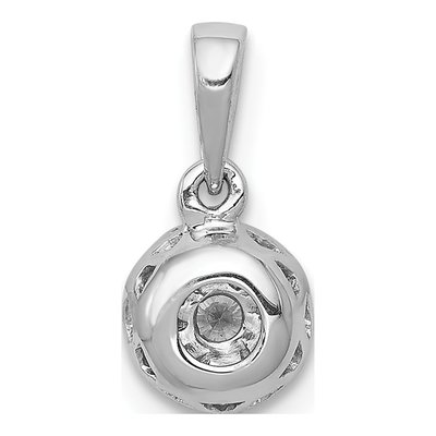14K White Gold 1/4 ct tw Diamond Round Halo Pendant – view 4