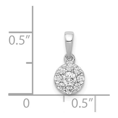 14K White Gold 1/4 ct tw Diamond Round Halo Pendant – view 5