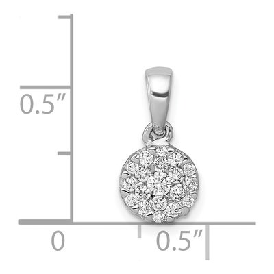 14K White Gold 1/4 ct tw Diamond Cluster Pendant – view 5