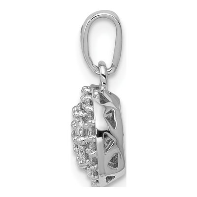14K White Gold 1/4 ct tw Diamond Round Halo Cluster Pendant – view 3