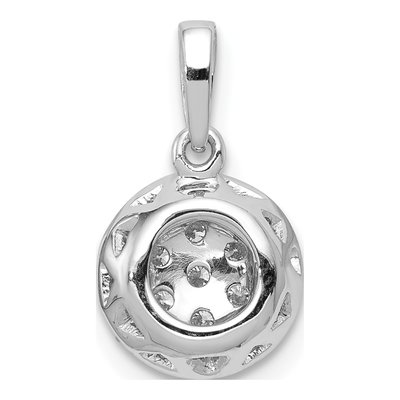 14K White Gold 1/4 ct tw Diamond Round Halo Cluster Pendant – view 4
