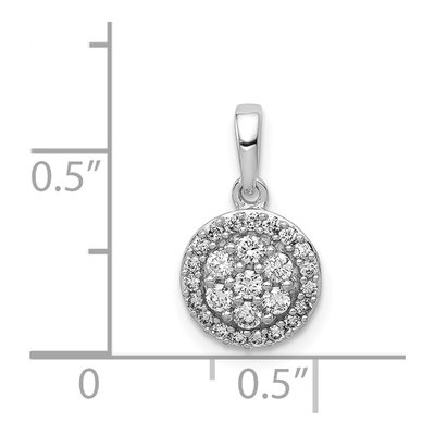 14K White Gold 1/4 ct tw Diamond Round Halo Cluster Pendant – view 5