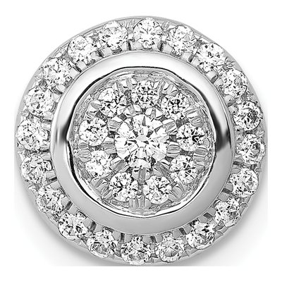 14K White Gold 1/3 ct tw Diamond Circle Slide Pendant
