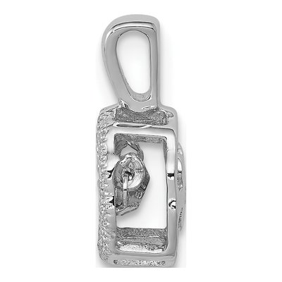 14K White Gold 1/10 ct tw Diamond Halo Pendant – view 2