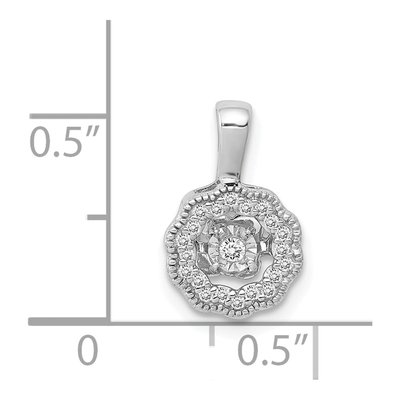 14K White Gold 1/10 ct tw Diamond Halo Pendant – view 4