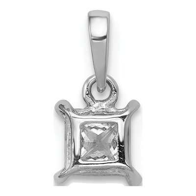 14K White Gold 1/5 ct tw Diamond Square Pendant – view 4
