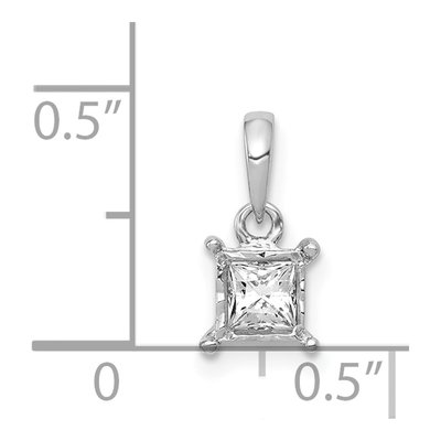 14K White Gold 1/5 ct tw Diamond Square Pendant – view 5