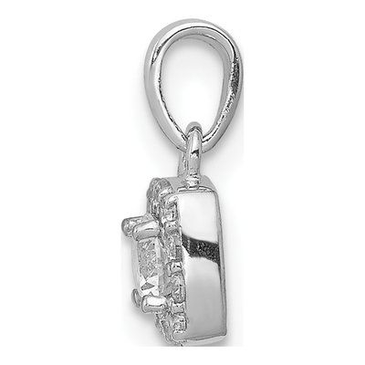 14K White Gold 1/3 ct tw Diamond Square Halo Pendant – view 3