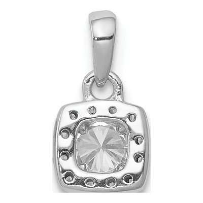 14K White Gold 1/3 ct tw Diamond Square Halo Pendant – view 4