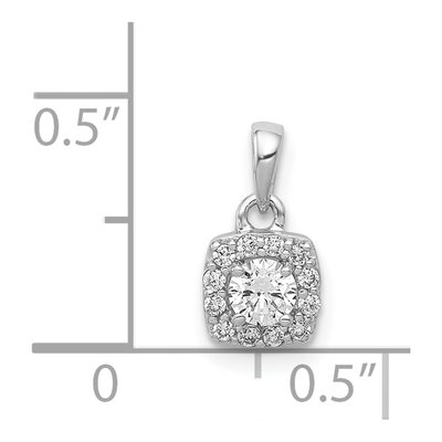 14K White Gold 1/3 ct tw Diamond Square Halo Pendant – view 5