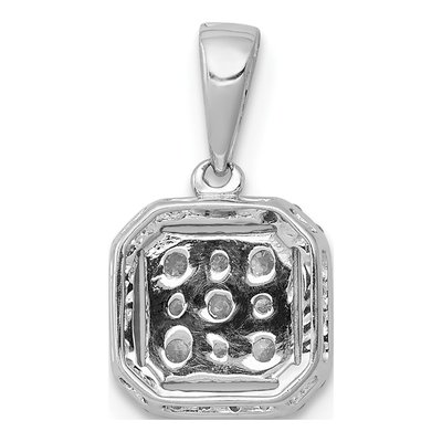 14K White Gold 1/4 ct tw Diamond Square Cluster Pendant – view 4