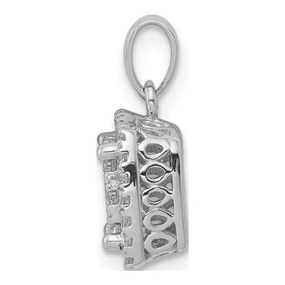 14K White Gold 1/2 ct tw Diamond Square Halo Pendant – view 3