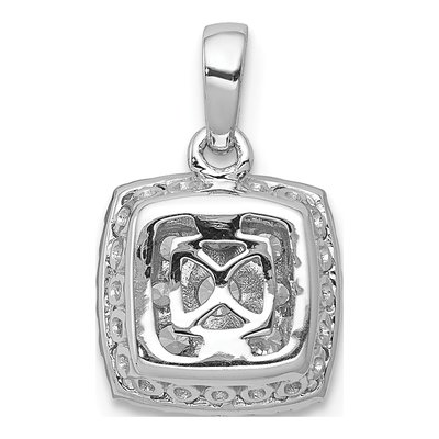 14K White Gold 1/2 ct tw Diamond Square Halo Pendant – view 4