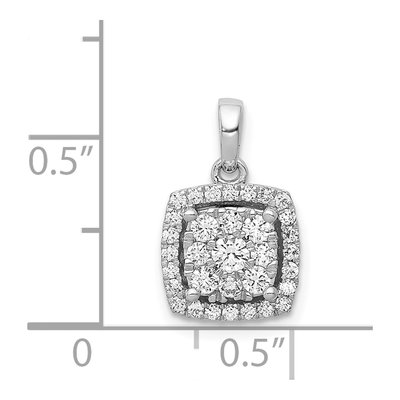14K White Gold 1/2 ct tw Diamond Square Halo Pendant – view 5
