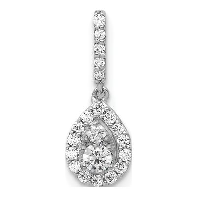 14K White Gold 1/4 ct tw Lab-Grown Diamond Teardrop Pendant