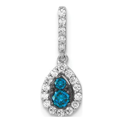 14K White Gold 1/4 ct tw Diamond Halo Pendant