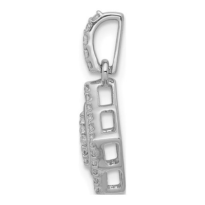 14K White Gold 1/4 ct tw Diamond Cluster Pendant – view 3
