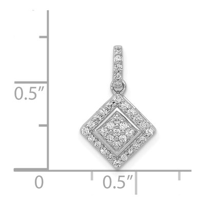 14K White Gold 1/4 ct tw Diamond Cluster Pendant – view 5