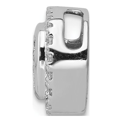 14K White Gold 1/3 ct tw Diamond Square Halo Cluster Slide Pendant – view 2