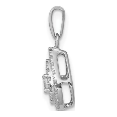 14K White Gold 1/4 ct tw Diamond Halo Teardrop Pendant – view 3