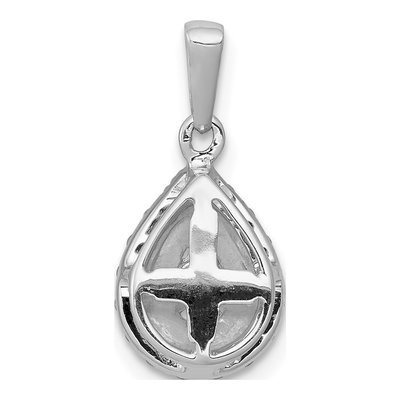 14K White Gold 1/4 ct tw Diamond Halo Teardrop Pendant – view 4