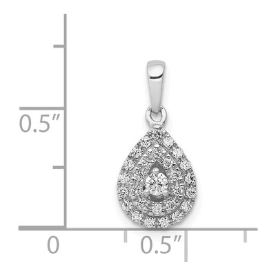 14K White Gold 1/4 ct tw Diamond Halo Teardrop Pendant – view 5