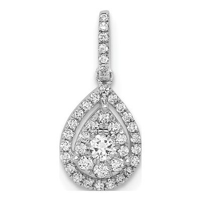 10K White Gold 1/4 ct tw Diamond Teardrop Pendant