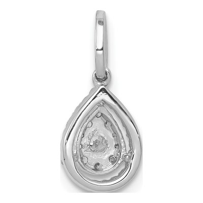 14K White Gold 1/4 ct tw Diamond Halo Teardrop Pendant – view 4