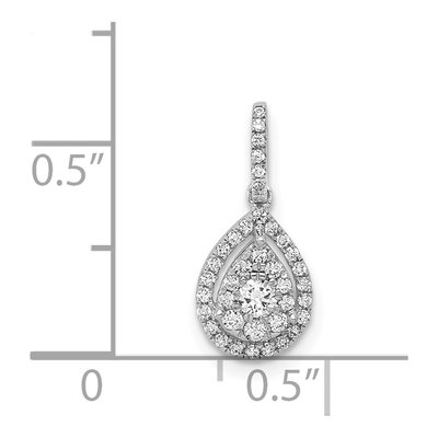 14K White Gold 1/4 ct tw Diamond Halo Teardrop Pendant – view 5