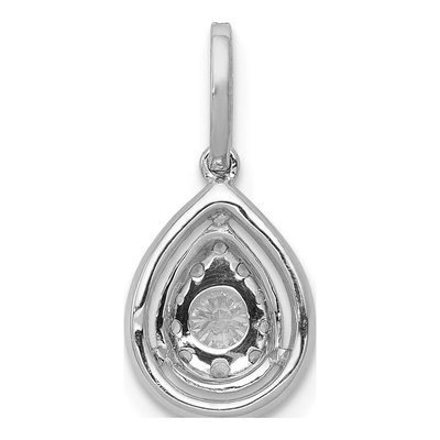 14K White Gold 1/3 ct tw Diamond Halo Teardrop Pendant – view 3