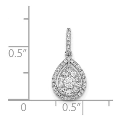 14K White Gold 1/3 ct tw Diamond Halo Teardrop Pendant – view 4