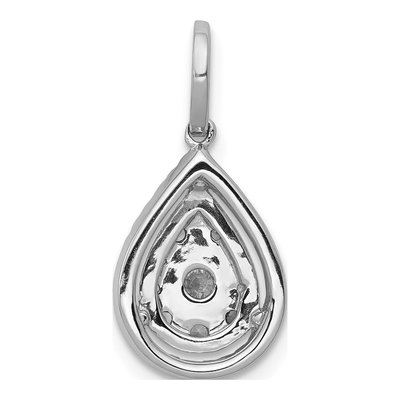 14K White Gold 1/2 ct tw Diamond Halo Teardrop Pendant – view 4